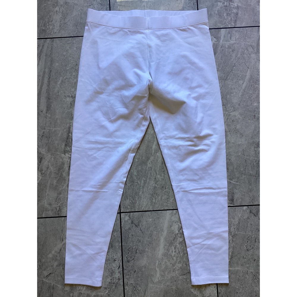 Soft Surroundings White Cotton Blend Stretch Leggings Size L 29244